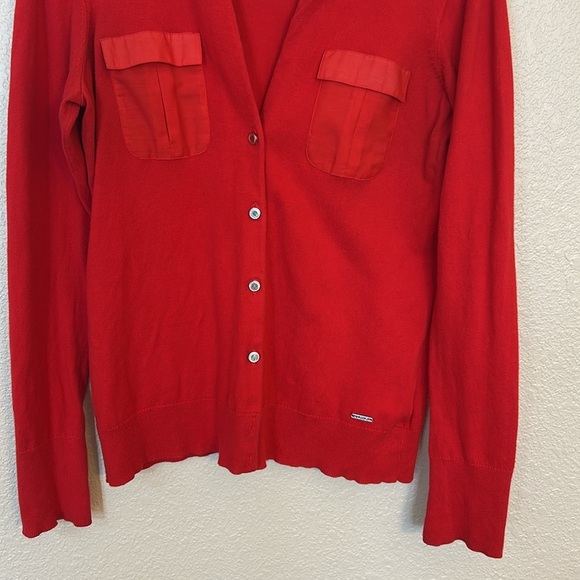Women’s red Nautical button up cardigan size medium. - Picture 3 of 7
